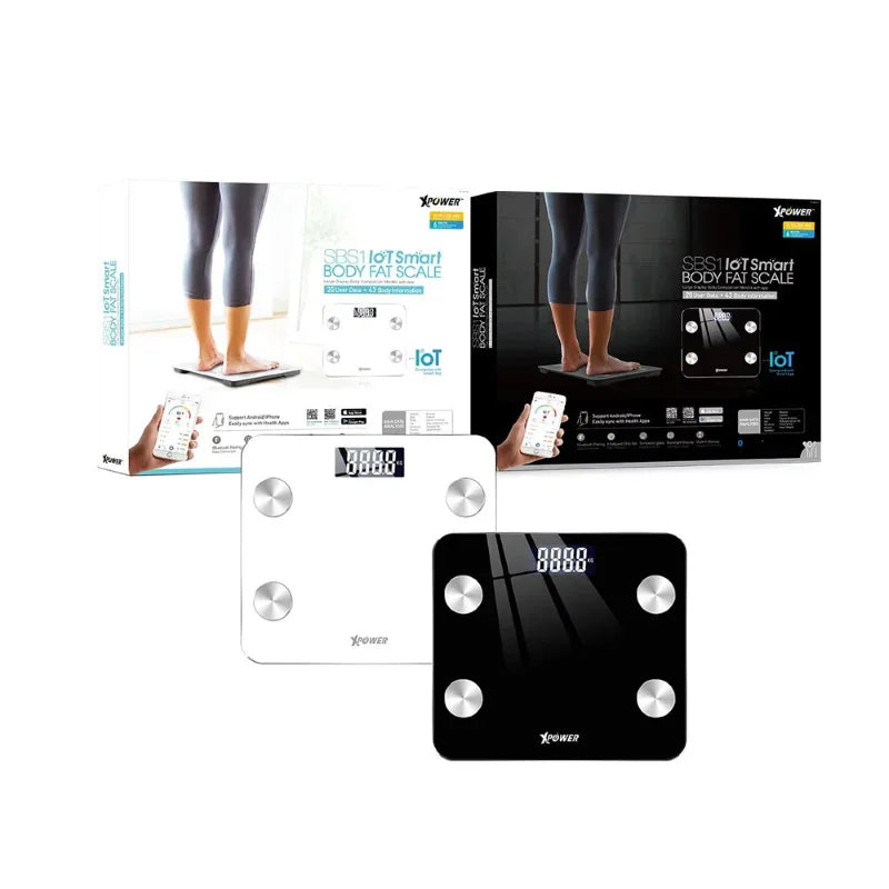 XPower SBS1 Smart Body Scale with 63 Body Information - Black - Tashqila XPower SBS1 Smart Body Scale with 63 Body Information - Black - Tashqila